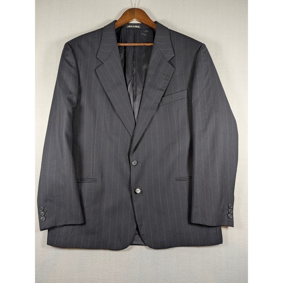 Valentino Uomo Other - Valentino‎ Uomo Mens Black Pinstripe Virgin Wool Blazer Sport Coat 46R Italy